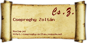 Csepreghy Zoltán névjegykártya