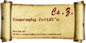 Csepreghy Zoltán névjegykártya